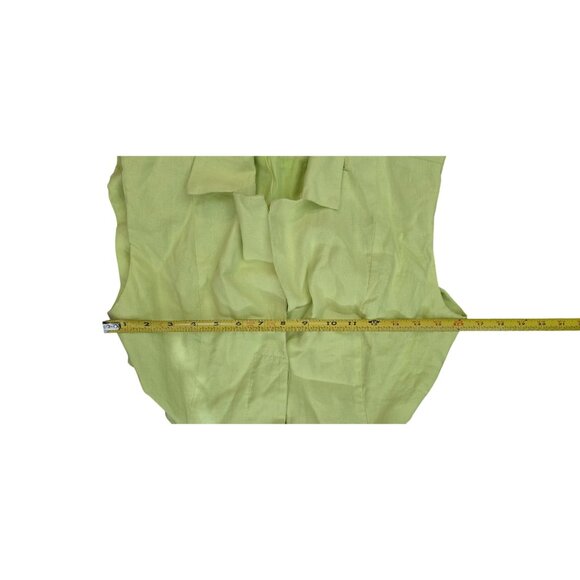 Steve Madden Womens Evan Dress Sunny Lime Collared Sleeveless Button-Front Adjus - Picture 4 of 6